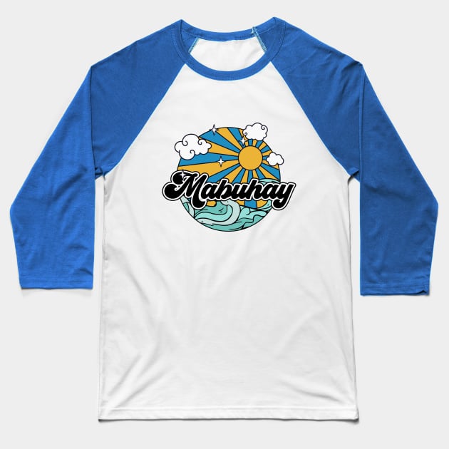 Groovy Beaches Mabuhay Baseball T-Shirt by walaodesigns